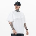 Men's creative irregular fake two - piece short - sleeved T - shirts