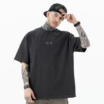 Men's T - shirt_ Embroidered, Thick, American  style, Washed and Distressed Short  sleeved T shirt