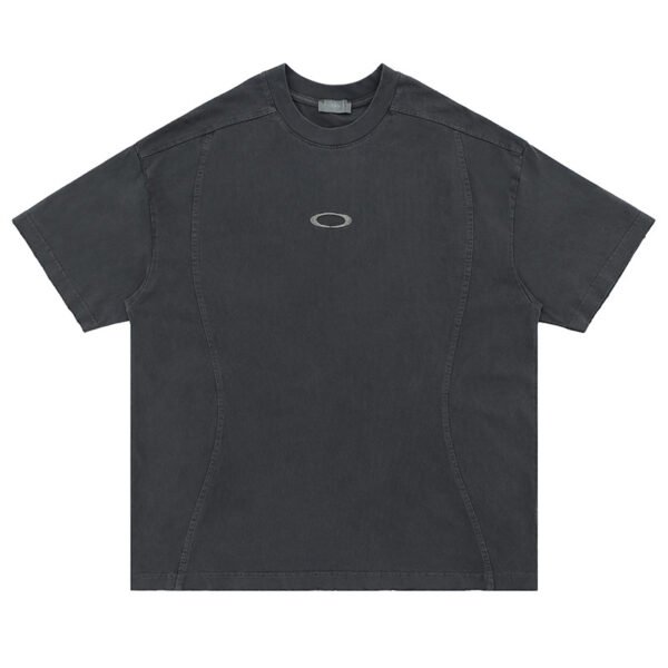 Men's T - shirt_ Embroidered, Thick, American  style, Washed and Distressed Short  sleeved T shirt