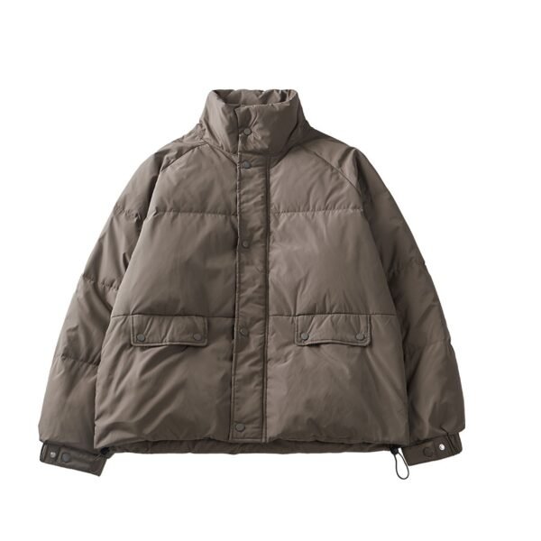 Men's Winter White Duck Down Mid - long Loose Casual Standing - collar Jacket Coat