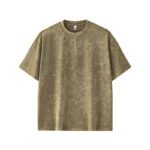 Men's Short sleeved T shirts American style High street Retro 250G Washed and Distressed