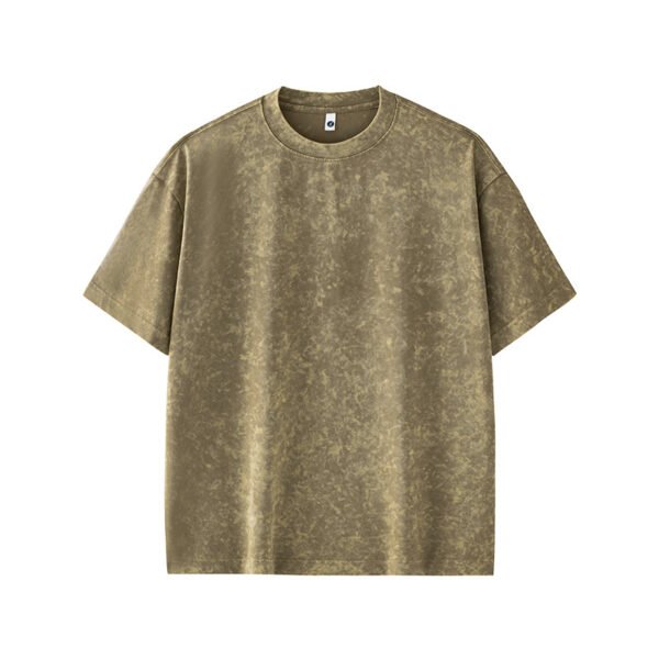 Men's Short sleeved T shirts American style High street Retro 250G Washed and Distressed