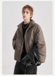 Men's Winter White Duck Down Mid - long Loose Casual Standing - collar Jacket Coat