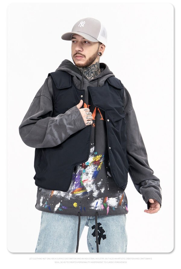 Men's Creative Patchwork Padded Coat and Warm Waistcoat