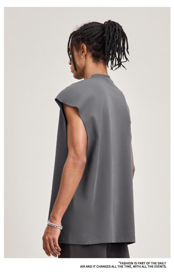 Loose  fitting Pure cotton Round neck Sleeveless Sports Vest