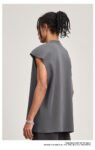 Loose  fitting Pure cotton Round neck Sleeveless Sports Vest