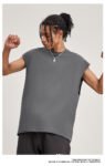 Loose  fitting Pure cotton Round neck Sleeveless Sports Vest